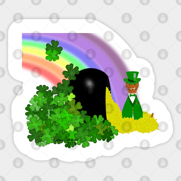 Oliver Finds A Pot Of Gold - Saint Patrick’s Day Sticker by ButterflyInTheAttic